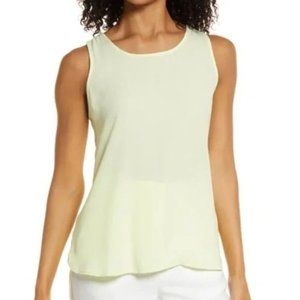 Halogen Scoop Neck Woven Shell in Light Green, Size-XXS